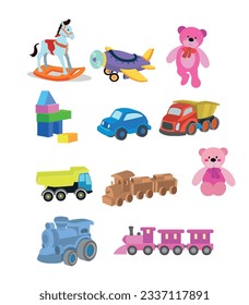 twelve kids toys set icons