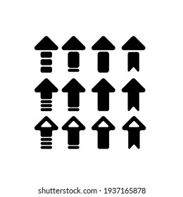 twelve kinds of black vector arrows. Arrow icon. Arrow vector icon. Vector illustration of EPS 10