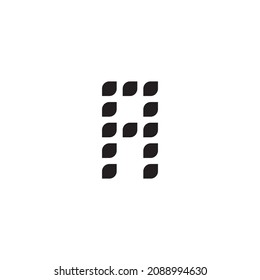 twelve leaf letter A simple symbol logo vector