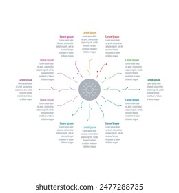 twelve options briefing template. Infographic template for industry, business, education and science. magazine, annual report information template