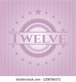 Twelve realistic pink emblem