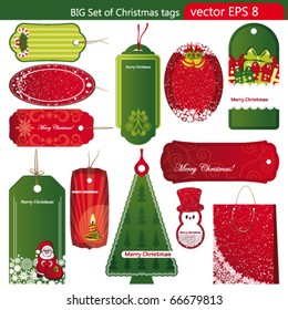 Twelve Sets of Christmas tags.