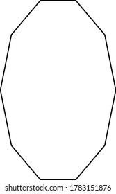 Twelve Sided Polygon, all sides are unequal in length and interior angles are less than 180 degree, vintage line drawing or engraving illustration.
