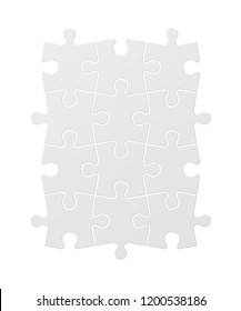 Twelve sided square puzzle presentation. Abstract puzzle infographic template explanatory text field business statistics. Vector 12 pieces puzzles illustration. Section Twelve compare service banner