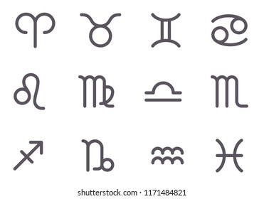 Twelve Signs Zodiac Astrological Set Vector Stock Vector (Royalty Free ...