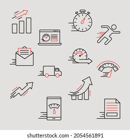twelve speed line style set icons