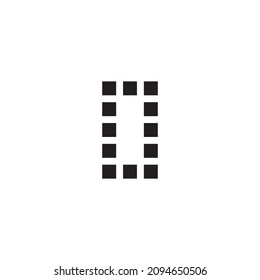 twelve squares number 0 simple symbol logo vector