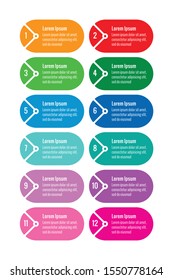 twelve steps infographic template. information cards. business infographic template