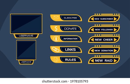 twelve streaming templates set icons