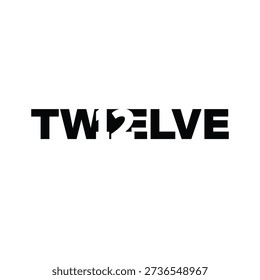 twelve text and 12 vector logo
