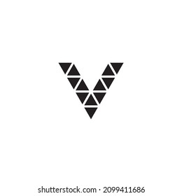 Twelve Triangles Letter V Simple Symbol Logo Vector