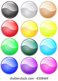 twelve vector buttons
