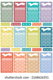 Twelve very nice calendars for personal planner 