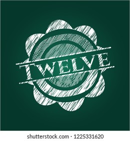 Twelve written with chalkboard texture