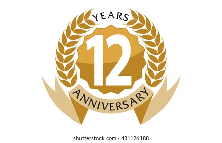 Twelve Years  Ribbon Anniversary 