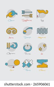Twelve zodiac signs