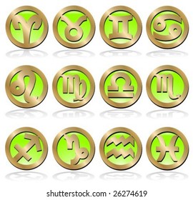 twelve zodiac signs set vector