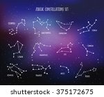 Twelve zodiacal constellations, vector design set 