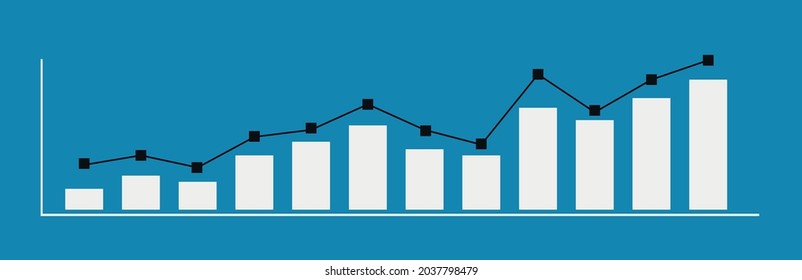 twelve-month annual economic analysis chart.monthly growth and contraction diagram. Economic data analysis concept. Vector design EPS 10.