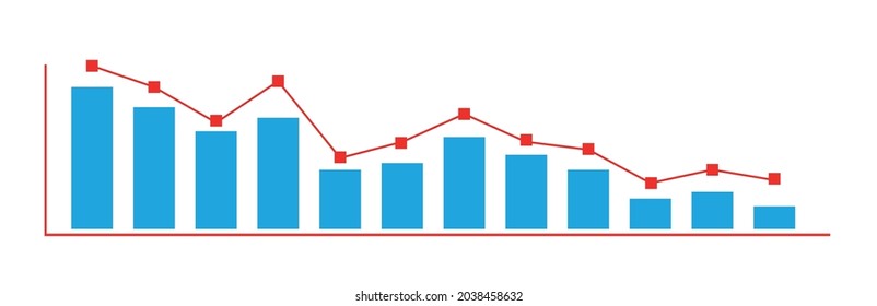 twelve-month annual economic analysis chart.monthly growth and contraction diagram. Economic data analysis concept. Vector design EPS 10.