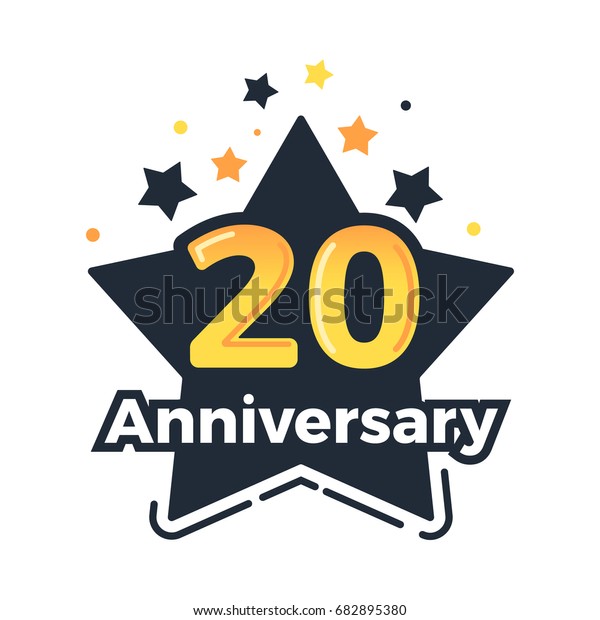 Twentieth Anniversary Badge 20th Anniversary Vector Stock Vector Royalty Free 682895380