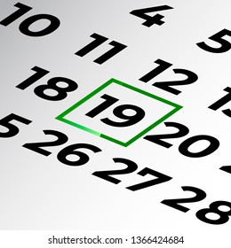 twentieth day of the calendar vector, isometric calendar
