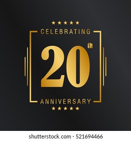 Twenty anniversary celebration logotype. 20th anniversary logo collection. Anniversary label. Anniversary logo template. Anniversary sign. Vector Illustration