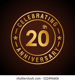 Twenty anniversary celebration logotype. 20th anniversary logo collection. Anniversary label. Anniversary logo template. Anniversary sign. Vector Illustration