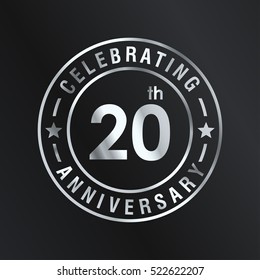 Twenty anniversary celebration logotype. 20th anniversary logo collection. Anniversary label. Anniversary logo template. Anniversary sign. Vector Illustration