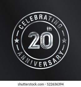 Twenty anniversary celebration logotype. 20th anniversary logo collection. Anniversary label. Anniversary logo template. Anniversary sign. Vector Illustration
