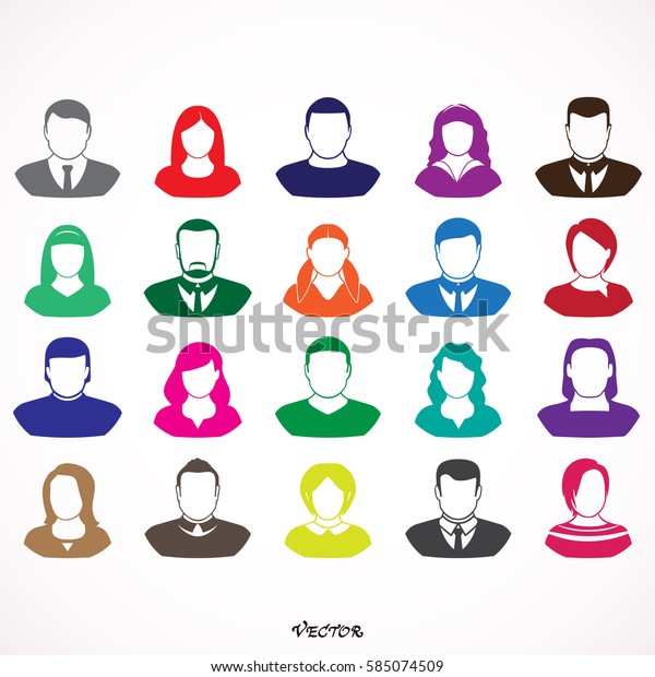 Twenty Avatar Profile Icon Set Including Stock Vector (Royalty Free ...