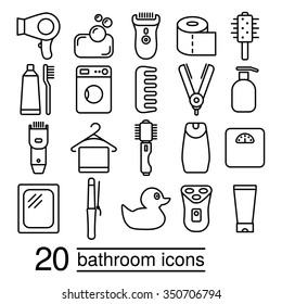 twenty bathroom icons collection