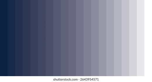 Twenty different shades of blue color palette.