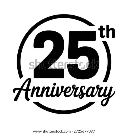 Twenty fifth anniversary logo with circle and bold text