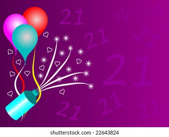 Una ilustración vectorial de la fiesta de 21 años con espacio para el texto