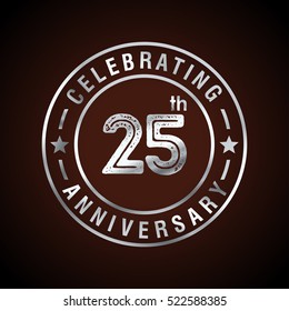 Twenty Five anniversary celebration logotype. 25th anniversary logo collection. Anniversary label. Anniversary logo template. Anniversary sign. Vector Illustration