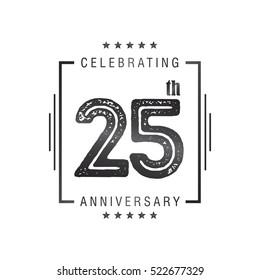 Twenty FIve anniversary celebration logotype. 25th anniversary logo collection. Anniversary label. Anniversary logo template. Anniversary sign. Vector Illustration