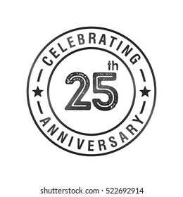 Twenty Five anniversary celebration logotype. 25th anniversary logo collection. Anniversary label. Anniversary logo template. Anniversary sign. Vector Illustration
