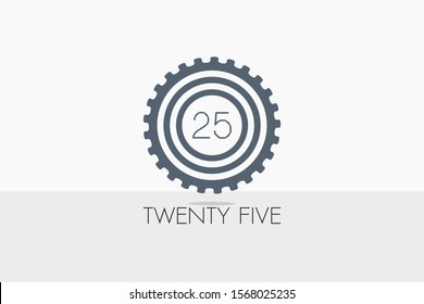 twenty five gears concept logo. can be used for companies celebrating 25th