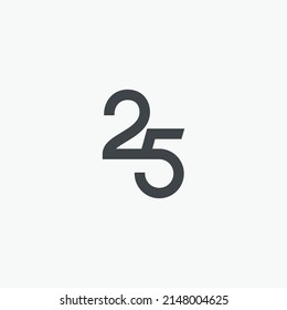 Twenty five number 25 minimal logo