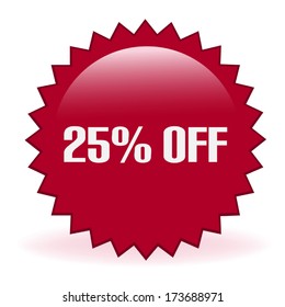 Twenty Five Percent Discount Sticker
