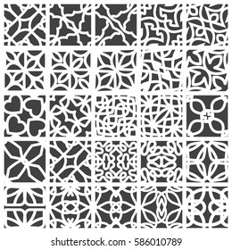 Twenty five simple abstract seamless geometric patterns