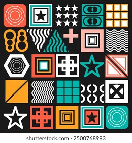 Twenty Five Stylized Geometric Signs, Emblems, Icons. Vector Set