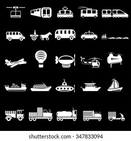 twenty five vector icons of transport theme