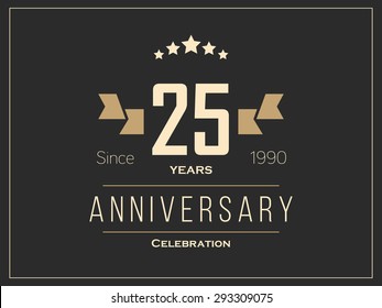 Twenty five years anniversary celebration logotype. 25th anniversary logo.