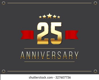 Twenty five years anniversary celebration logotype. 25th anniversary logo.