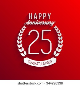 Twenty five years anniversary celebration logotype. 25th anniversary logo.