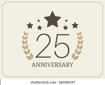 Twenty five years anniversary celebration logotype. 25th anniversary logo.