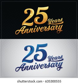 twenty five years anniversary celebration logotype. 25th anniversary logo