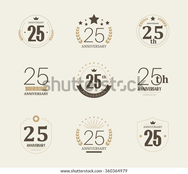 25 Jahre Jubilaum Feierlichkeiten Logo 25 Stock Vektorgrafik Lizenzfrei